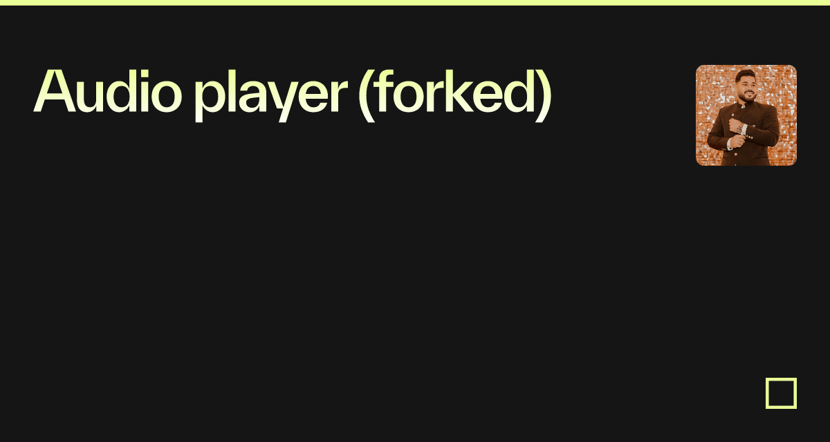 Audio player (forked) - Codesandbox