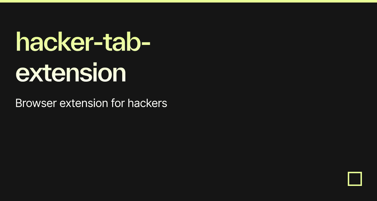 hackertabextension Codesandbox
