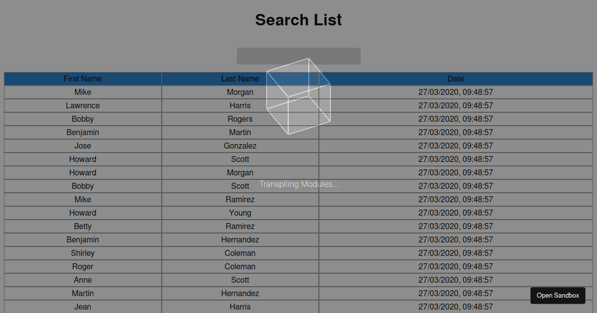 Search Functionality (forked) - Codesandbox