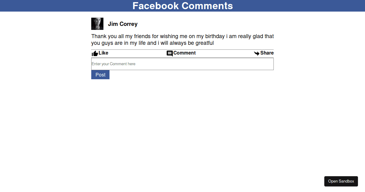 facebook_comment_feature - Codesandbox