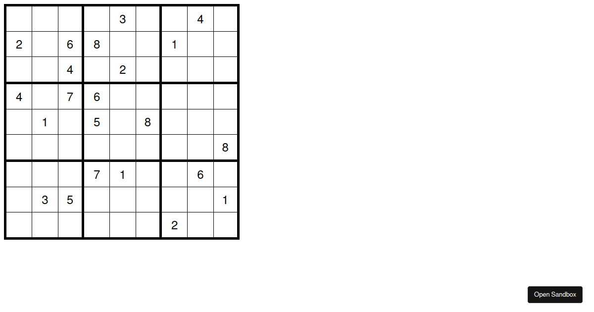 Sudoku Codesandbox