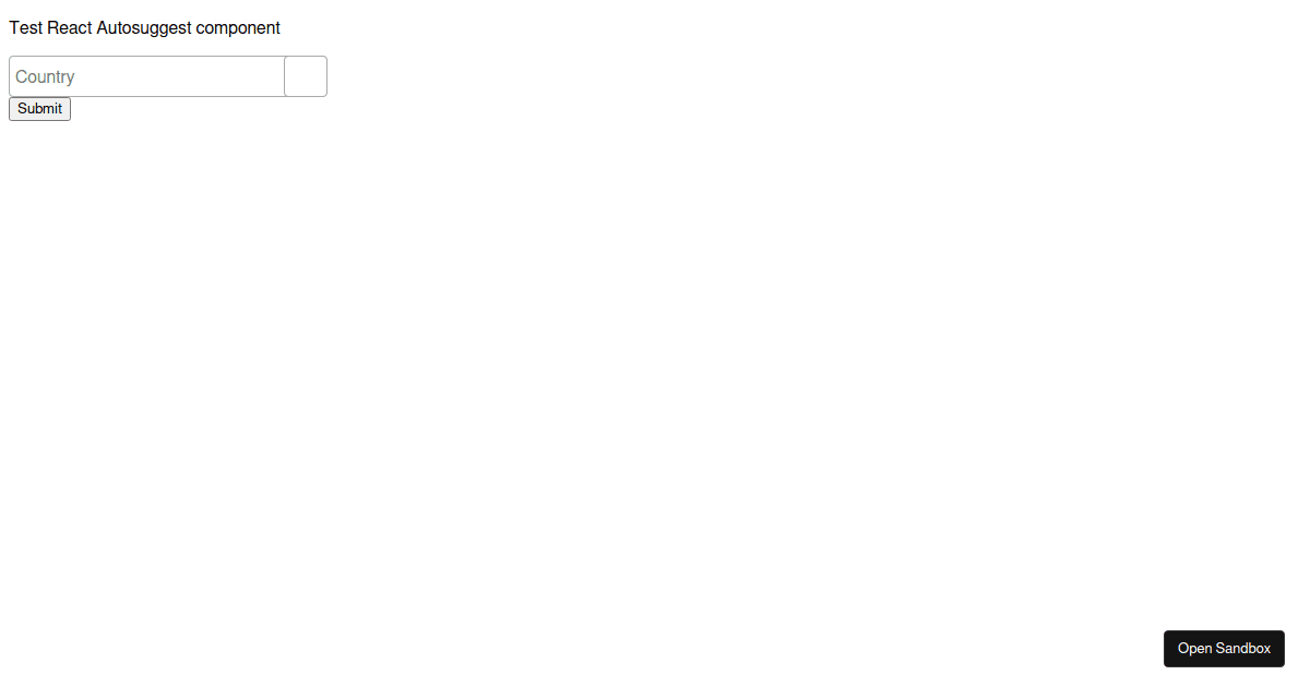 React country autosuggest - Codesandbox