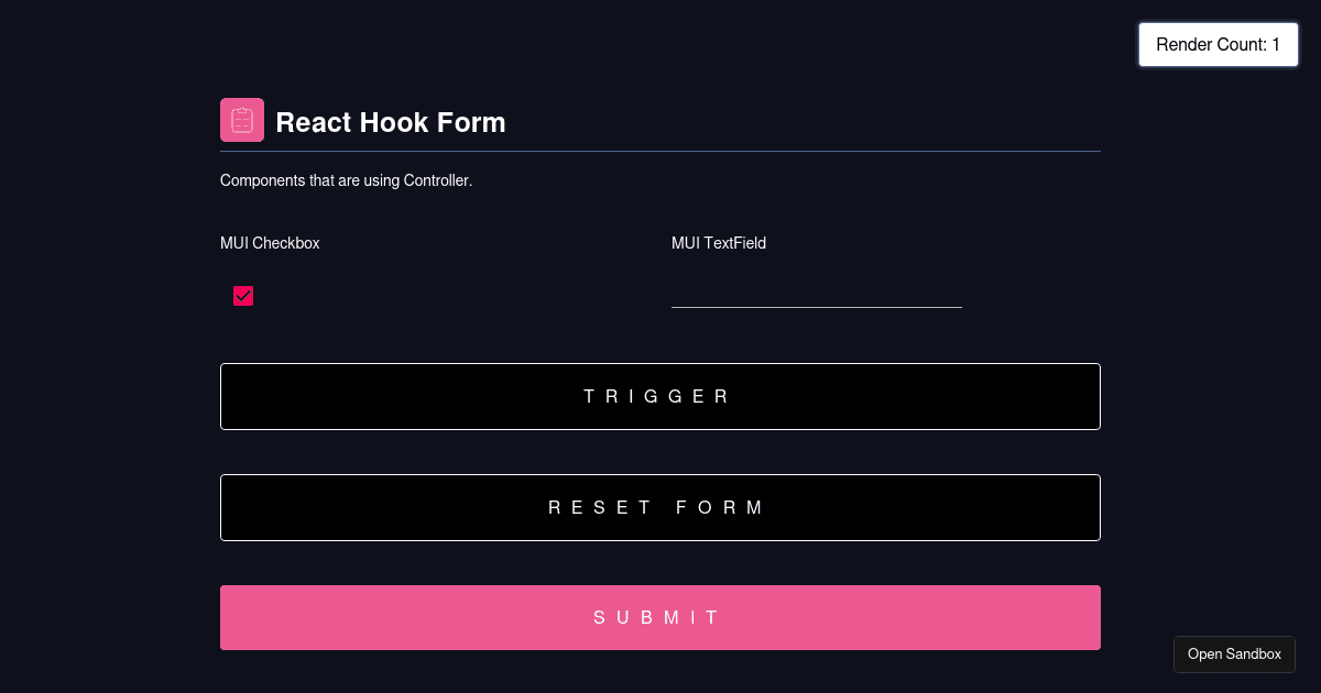 React Hook Form - V7 Controller TS (forked) - Codesandbox
