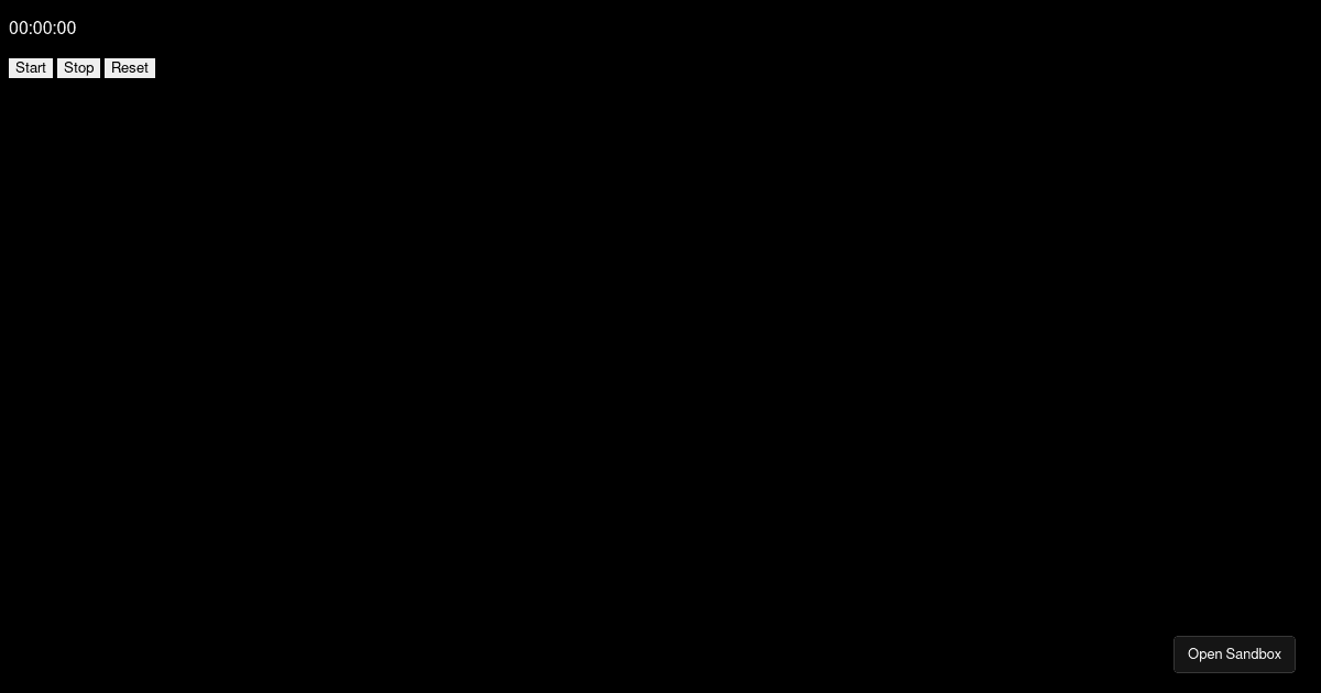 Mdn docs javascript stopwatch codesandbox