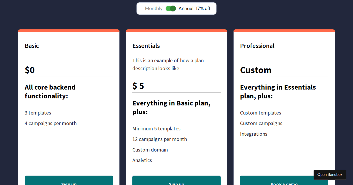 dbt Pricing Plans - Codesandbox