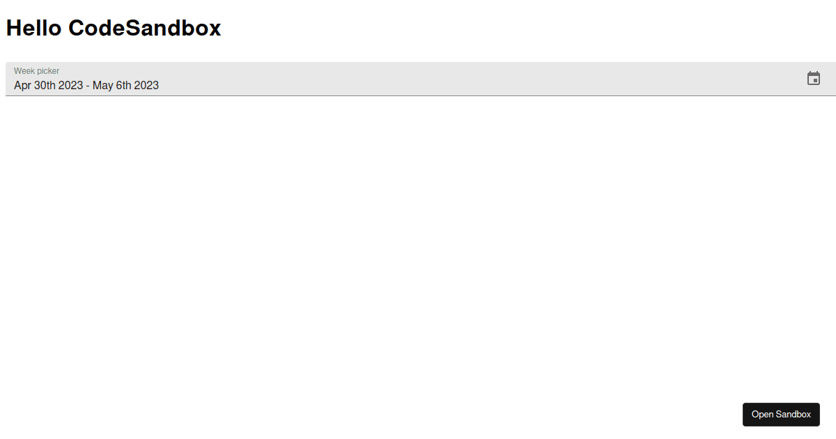 Week Picker - Codesandbox
