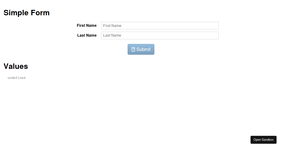 Redux Form - Simple Example - Codesandbox