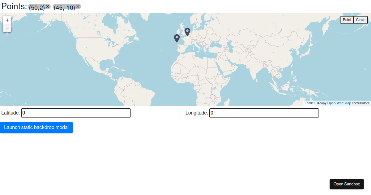 react-leaflet-location-picker Demo - Codesandbox