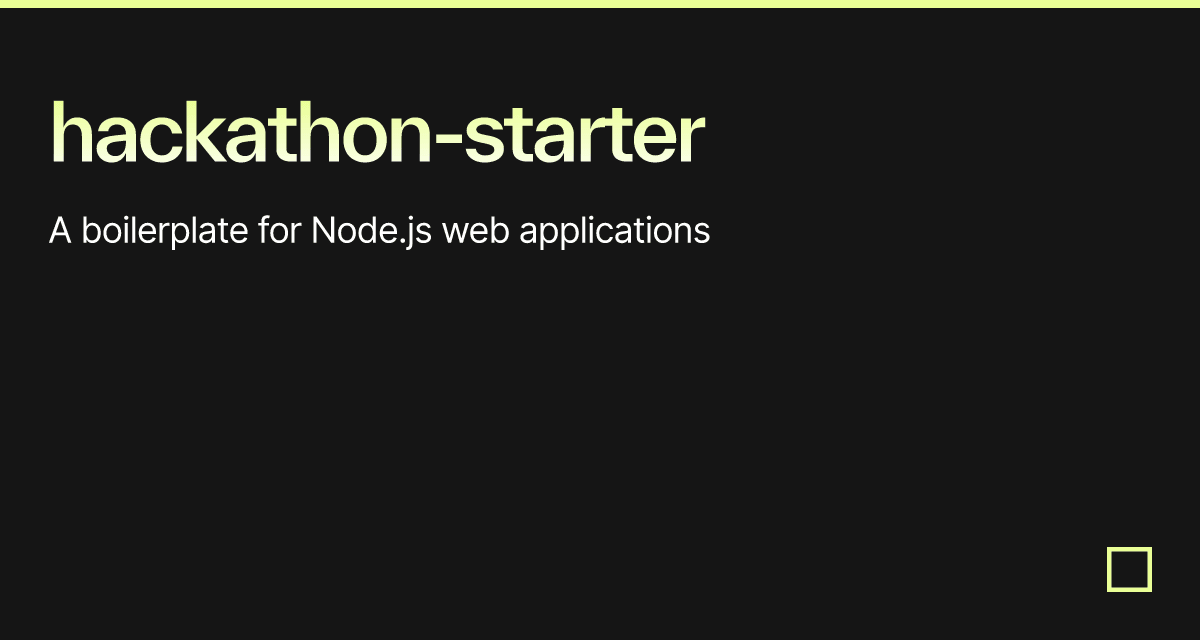 hackathon-starter - Codesandbox
