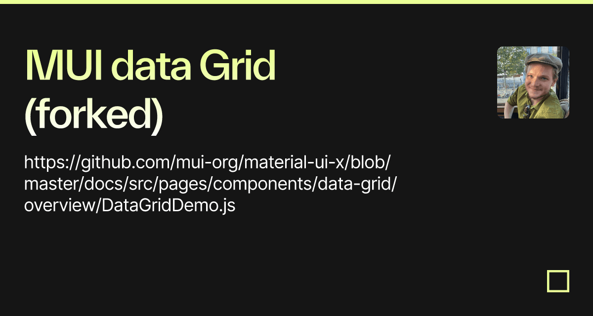 MUI data Grid (forked) - Codesandbox