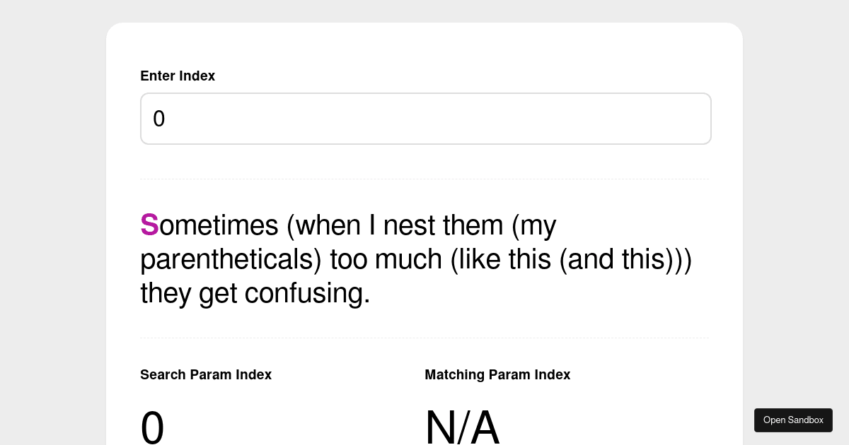 Html Parentesis Code Parenthesis Matcher - Codesandbox
