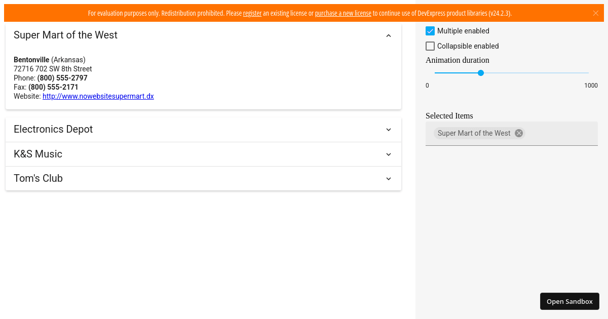 React Accordion with tab keyboard navigation v2 - Codesandbox