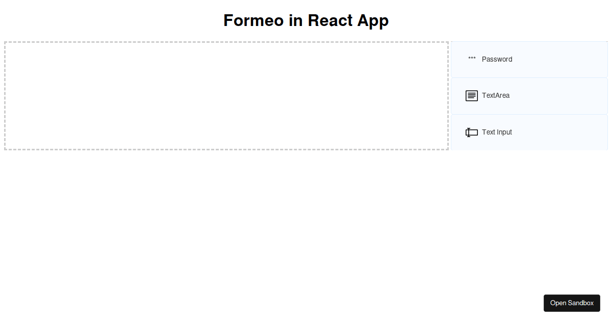 Formeo React (forked) - Codesandbox