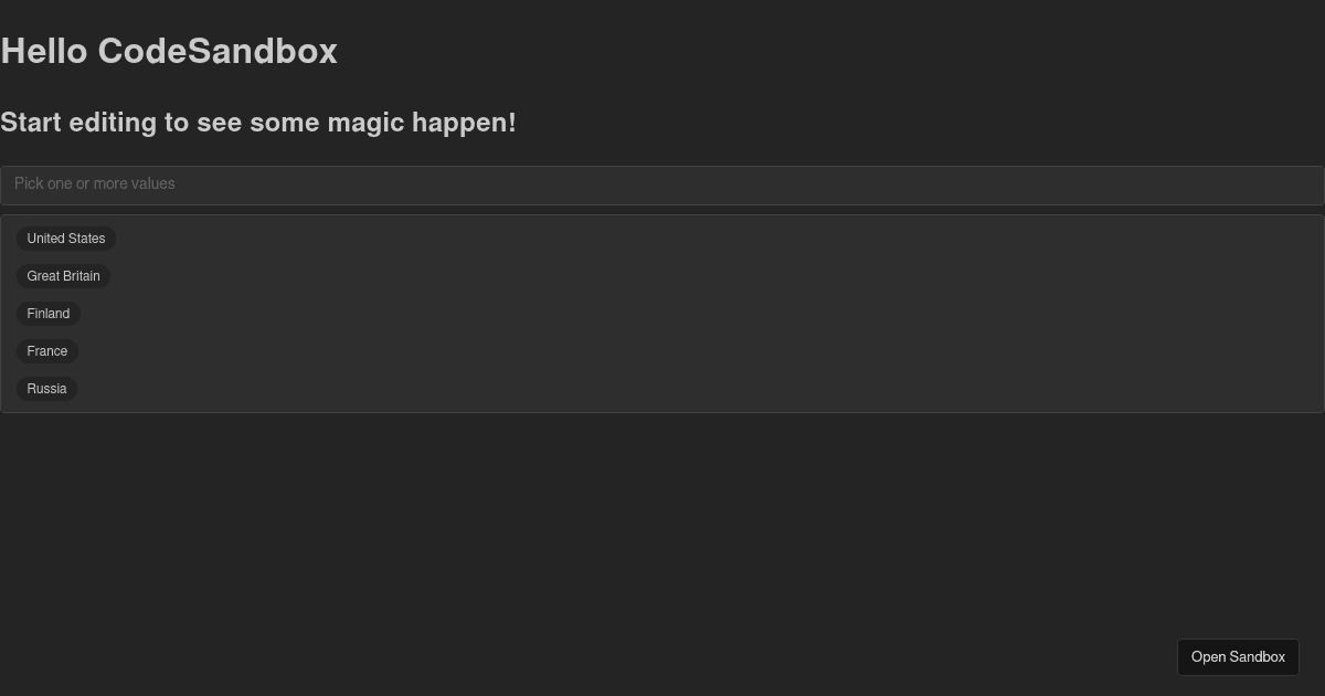 Mantine (forked) - Codesandbox