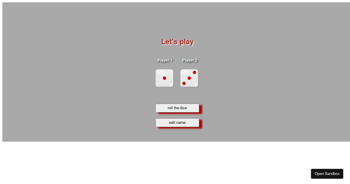 dicegame Codesandbox