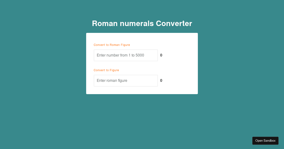 temilolu/Roman-numerals-converter - Codesandbox