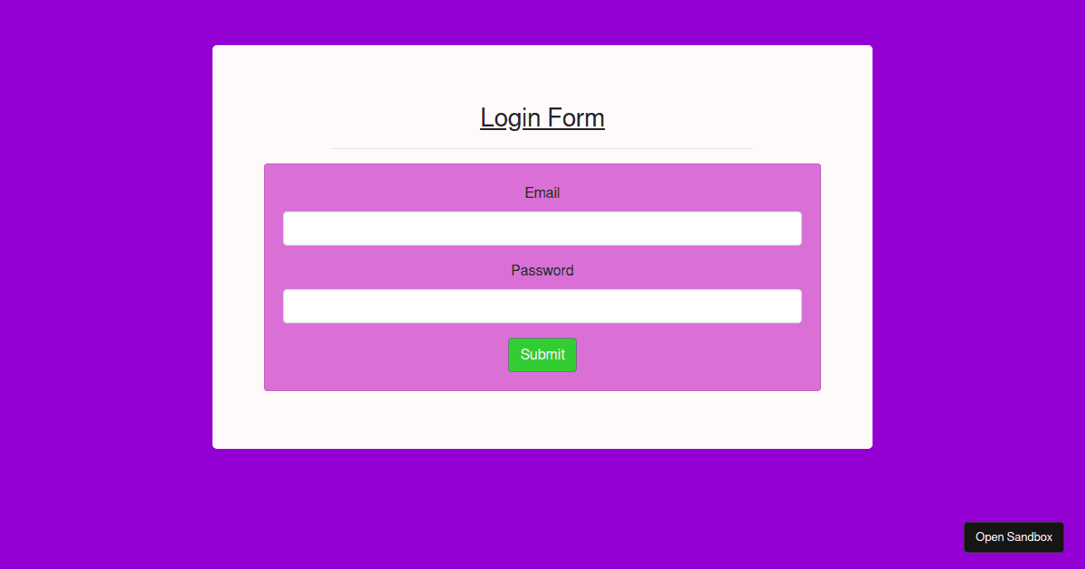 Login Form - Codesandbox