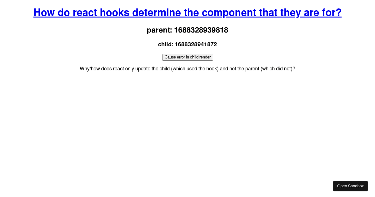 React hooks parent vs child state - Codesandbox