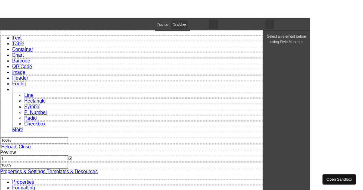 Vue GrapesJS (forked) - Codesandbox