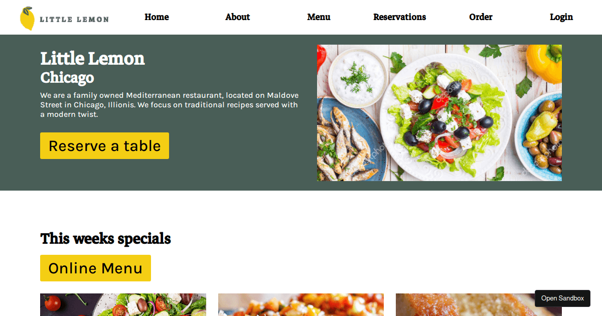 littlelemonrestaurant Codesandbox