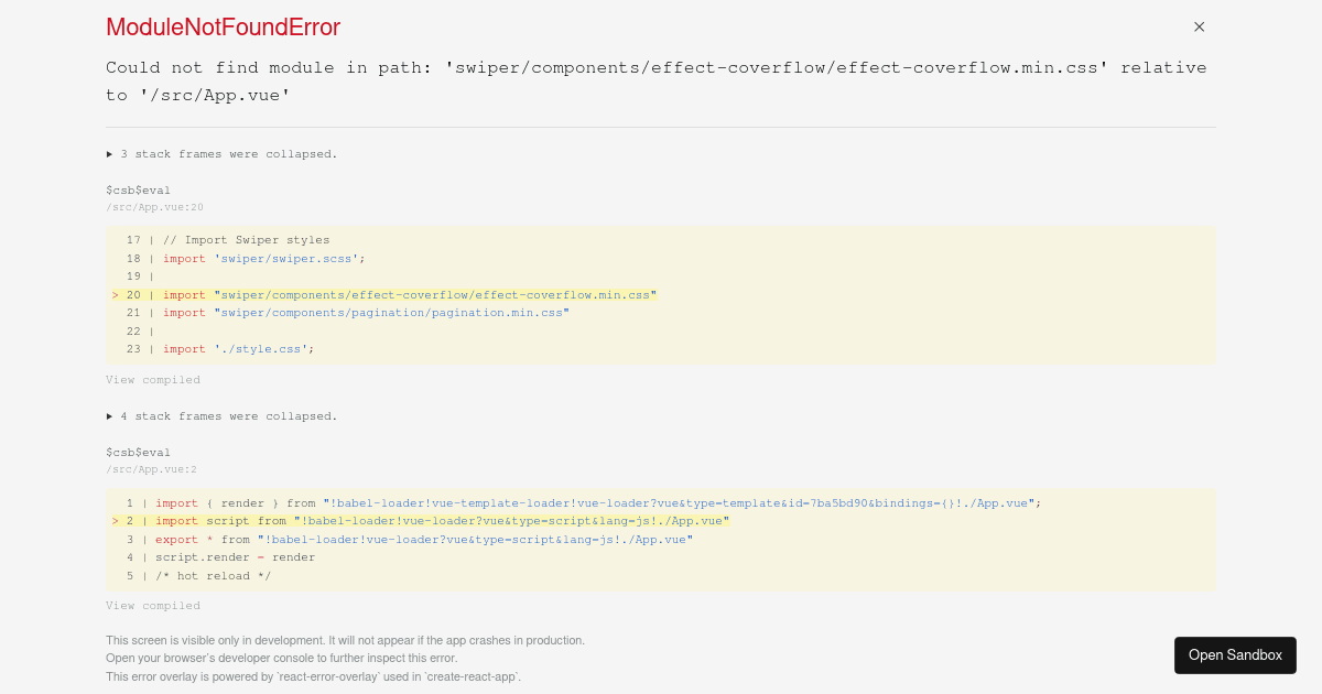 Swiper Vue - Effect coverflow - Codesandbox