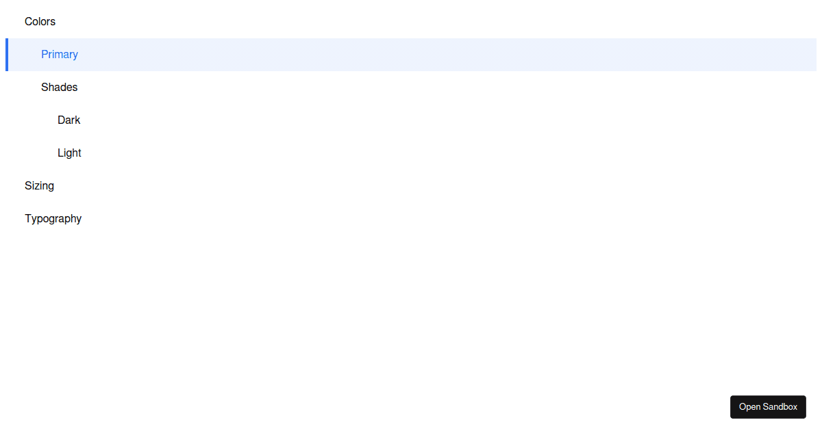 Side navigation with overrides - Codesandbox