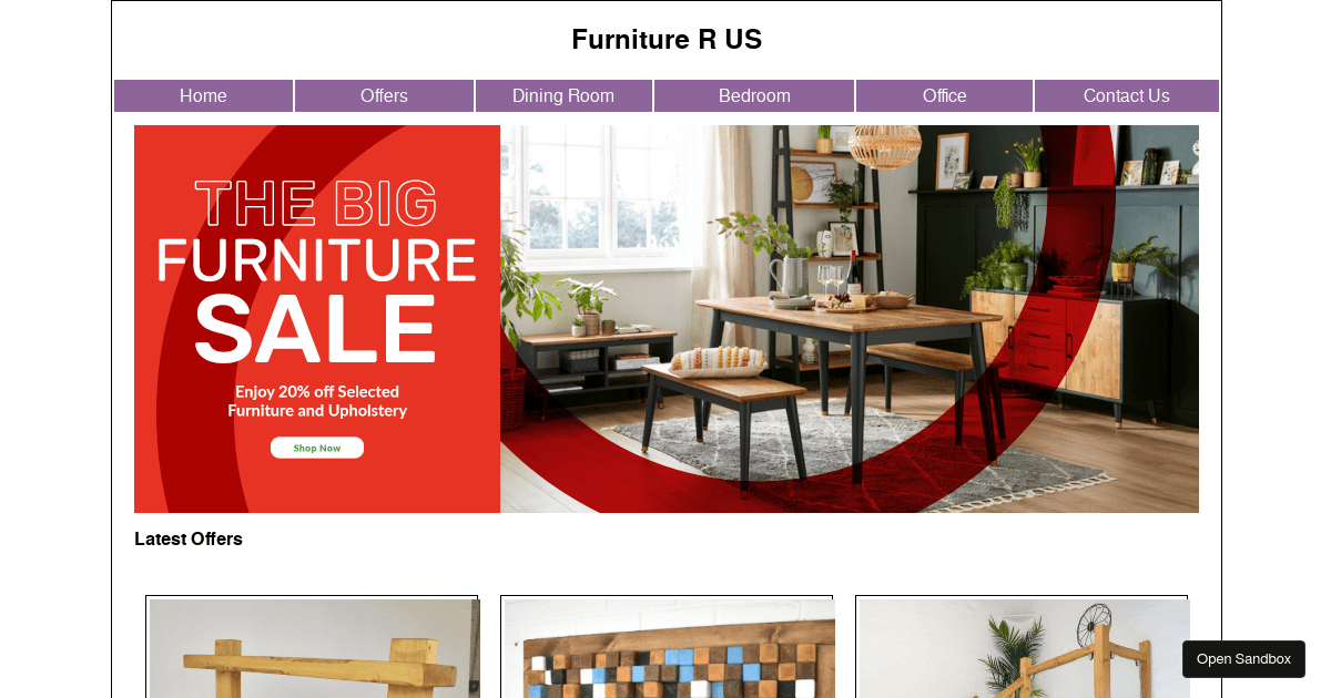 Furniture R Us Codesandbox