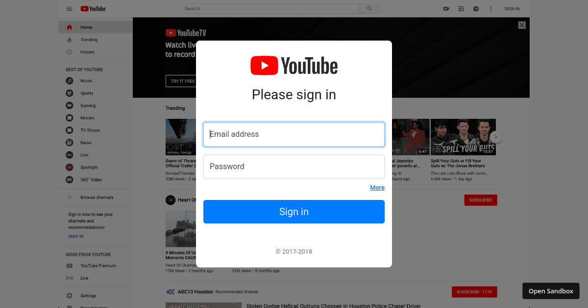 Youtube - Codesandbox