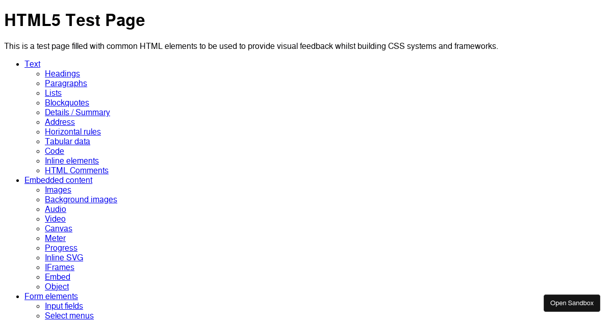 html5-test-page - Codesandbox