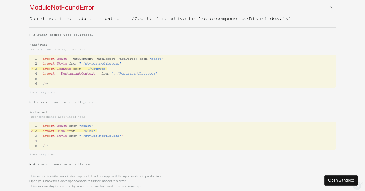 frontend - Codesandbox