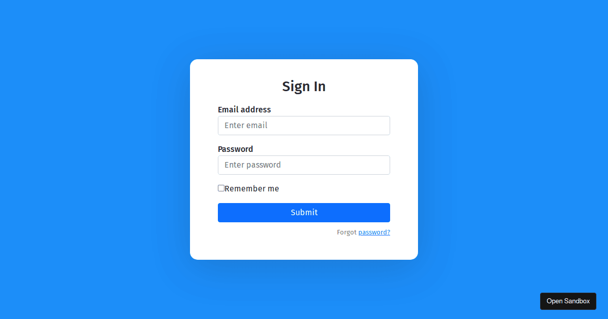 bootstrap-login-template-codesandbox