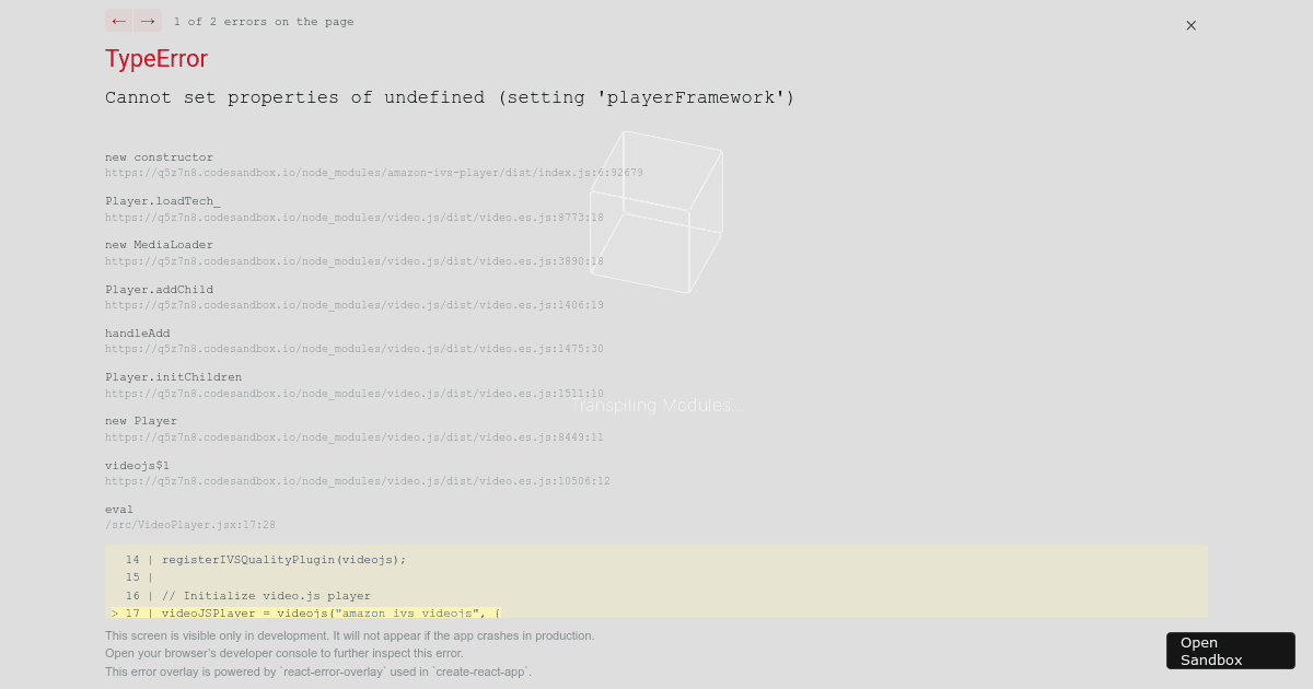 VideoJs (forked) - Codesandbox