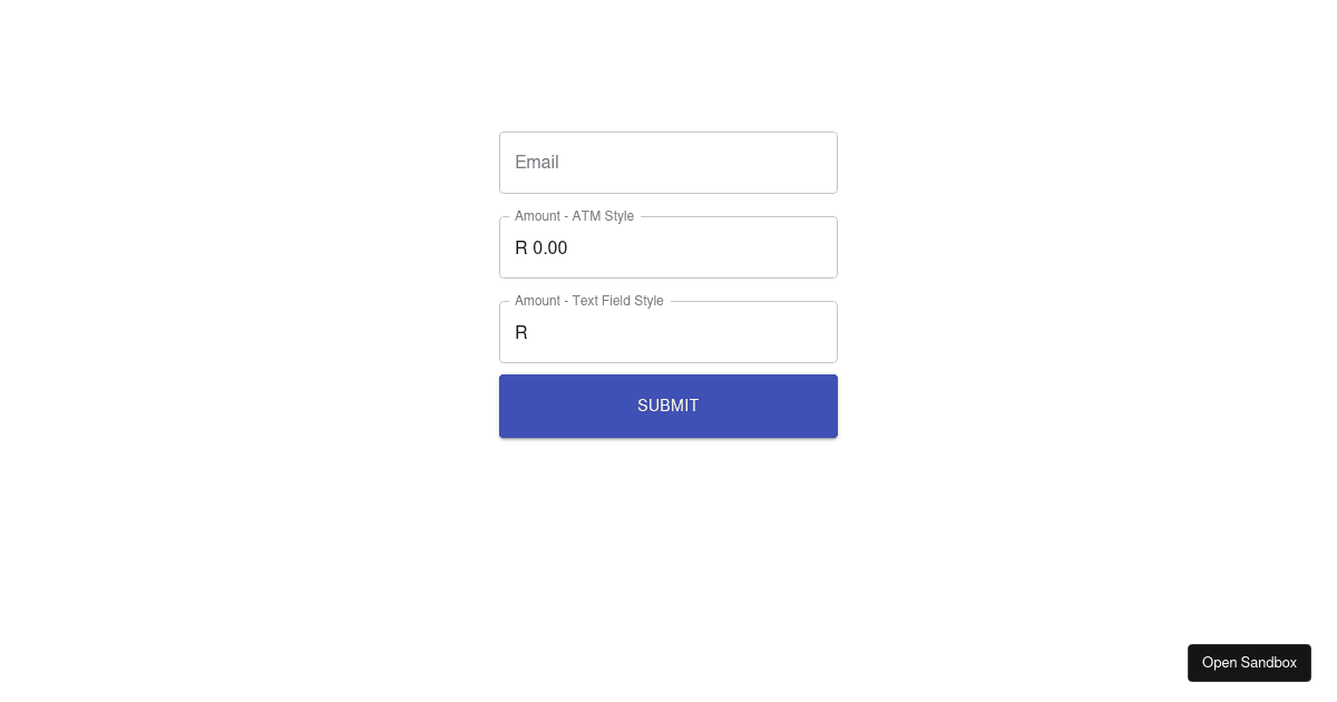 Material-UI Currency Fields with Formik (forked) - Codesandbox