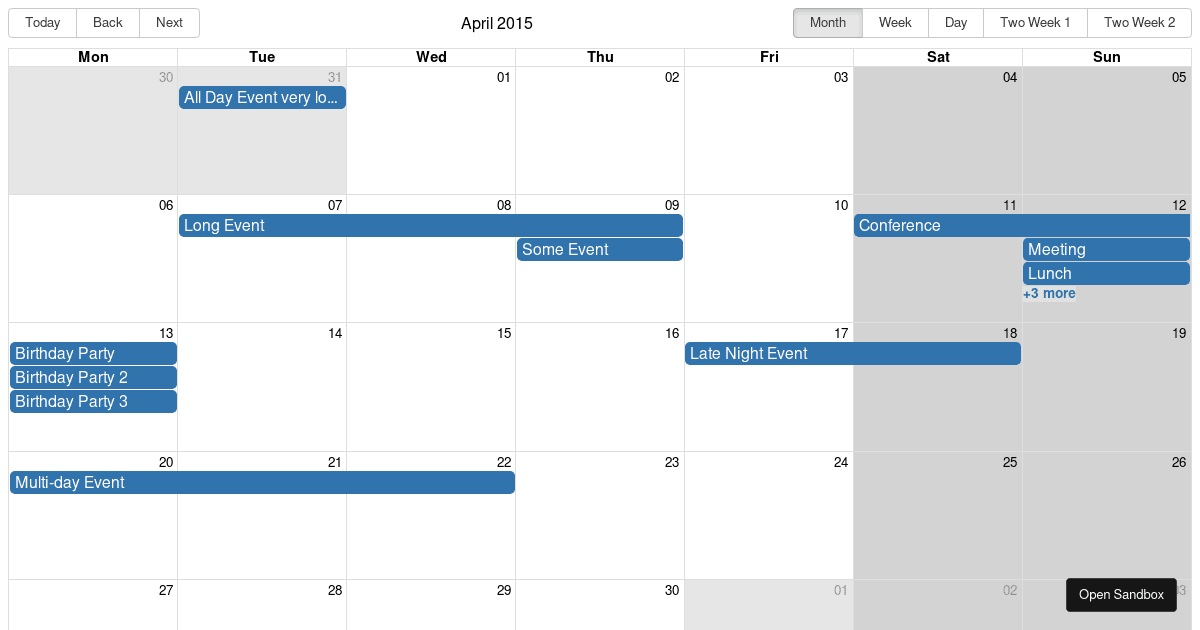 React-Big-Calendar Example (forked) - Codesandbox