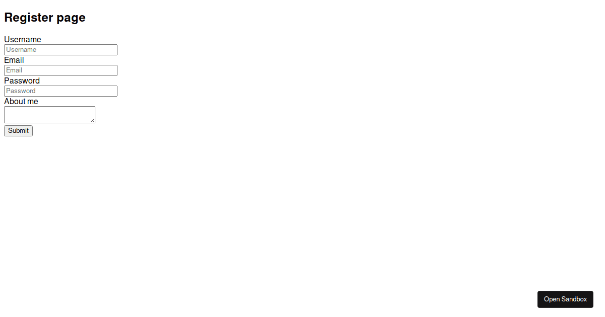 Submit by ref as string - Codesandbox