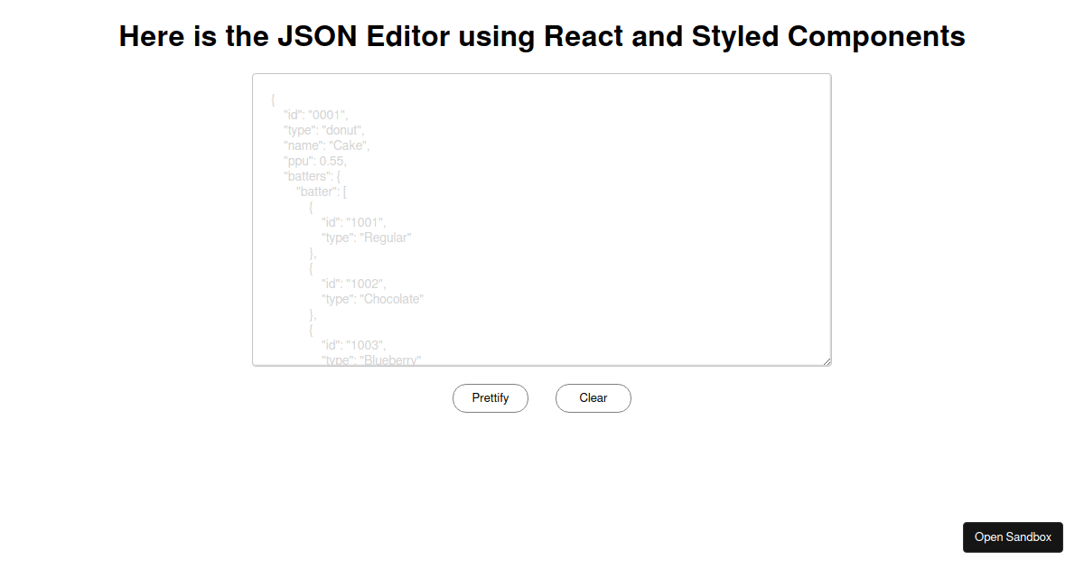 Json Edit React react-typescript - Codesandbox