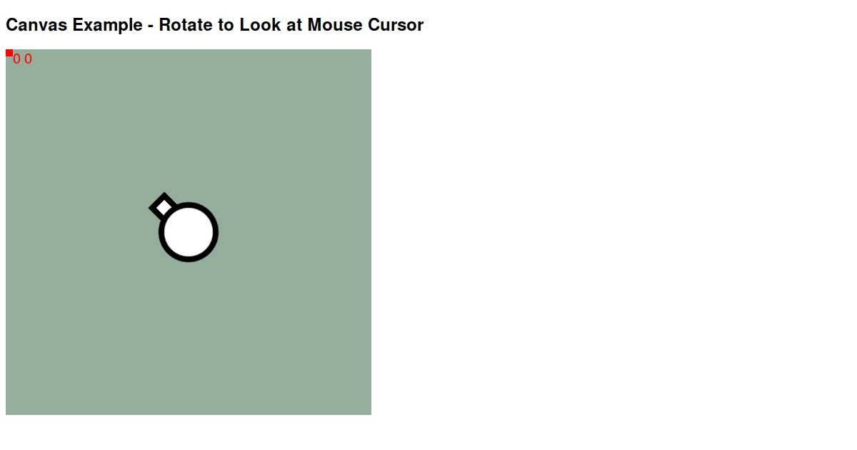 Canvas - Rotate to Look at Mouse Cursor - Codesandbox