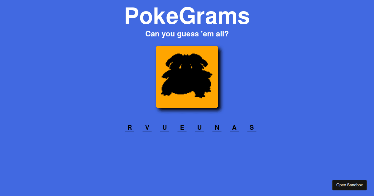 pokegrams - Codesandbox