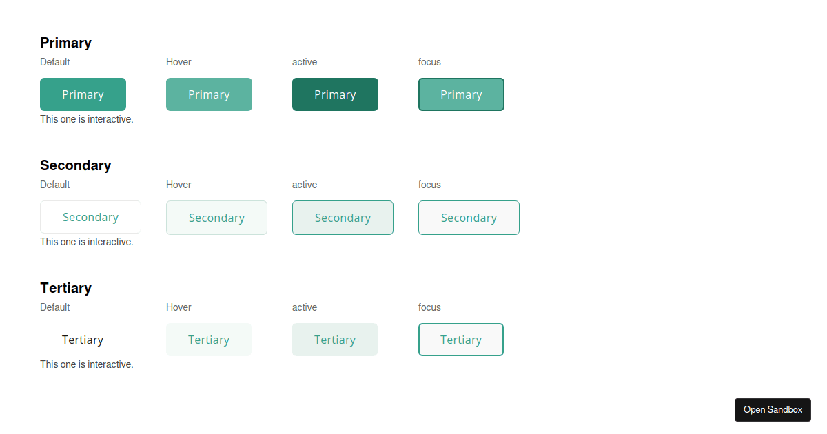 New button styles - Codesandbox