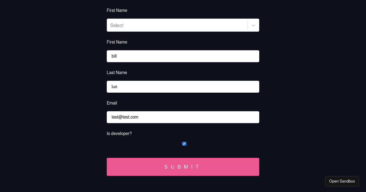 React Hook Form - DefaultValues - Codesandbox