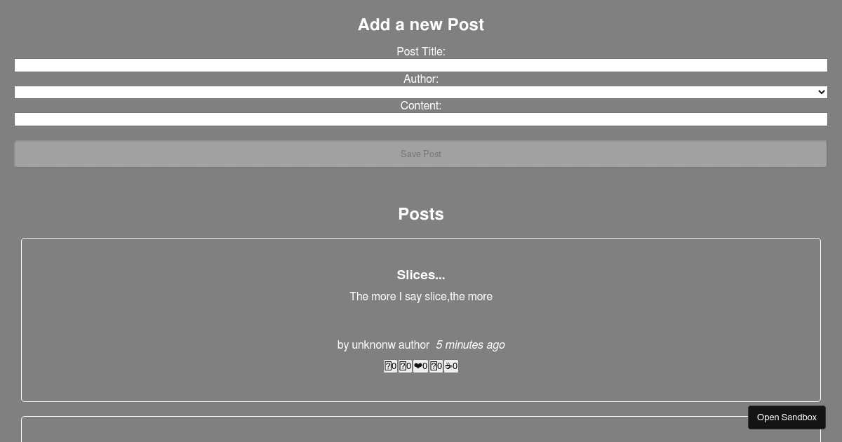 react - Codesandbox