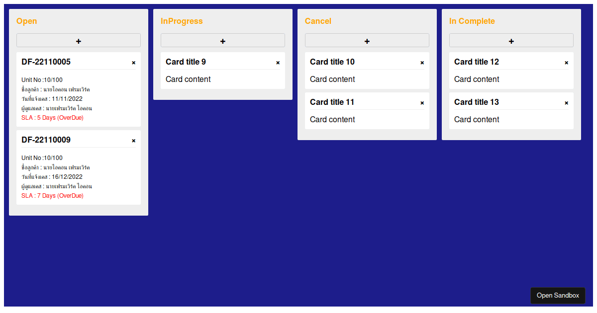 kanban (forked) - Codesandbox