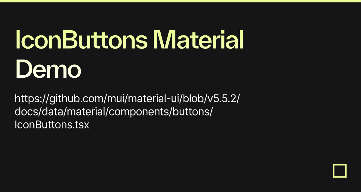 IconButtons Material Demo - Codesandbox