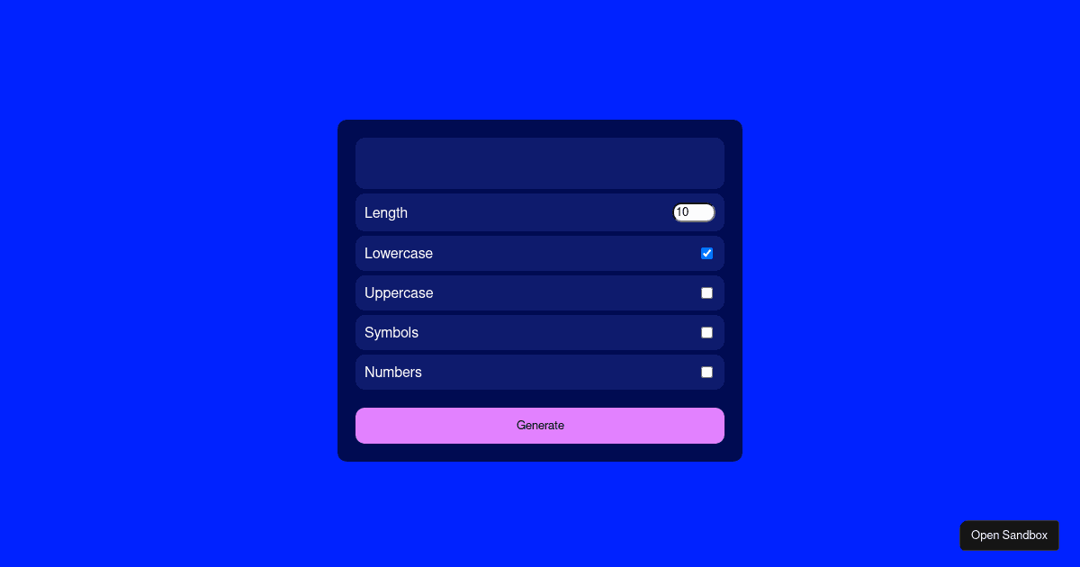 passwoord-generator - Codesandbox