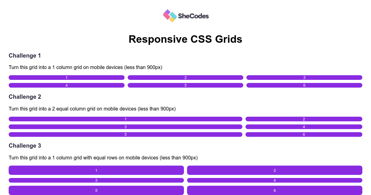 Responsive CSS Grids / Challenge - Codesandbox