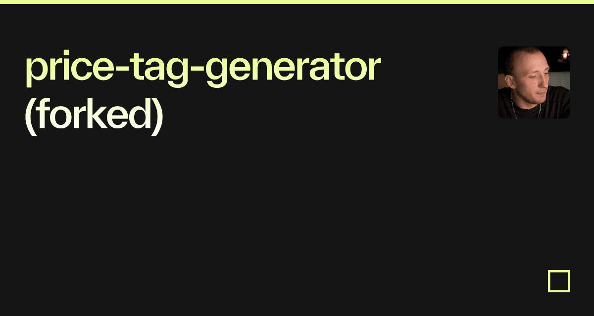 pricetaggenerator (forked) Codesandbox