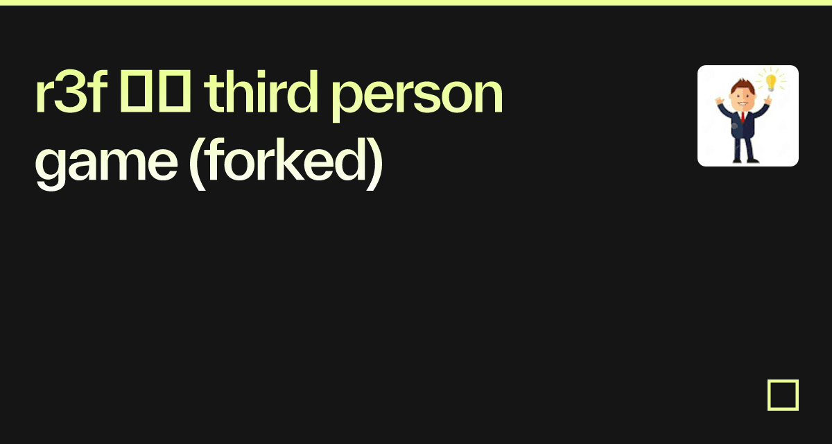 r3f ⚡️ third person game (forked) - Codesandbox