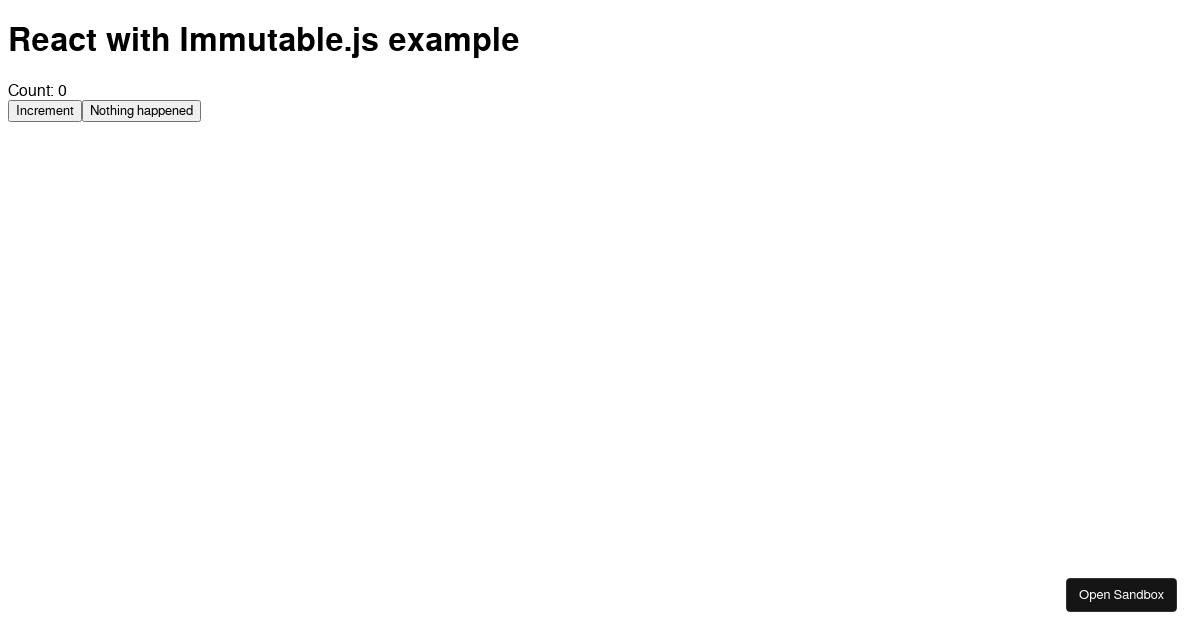 React & Redux & Immutable.js simple example Codesandbox
