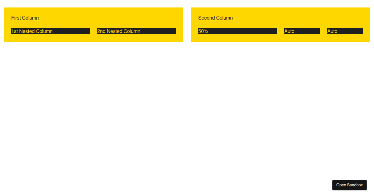 column responsiveness - Codesandbox