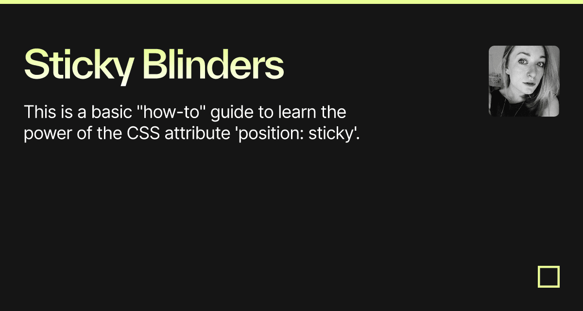 Sticky Blinders - Codesandbox